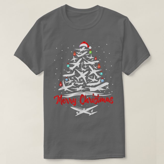 Camiseta Árvore de Natal do avião (Frente do Design)