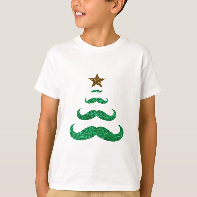Camiseta árvore de natal do bigode (Frente)