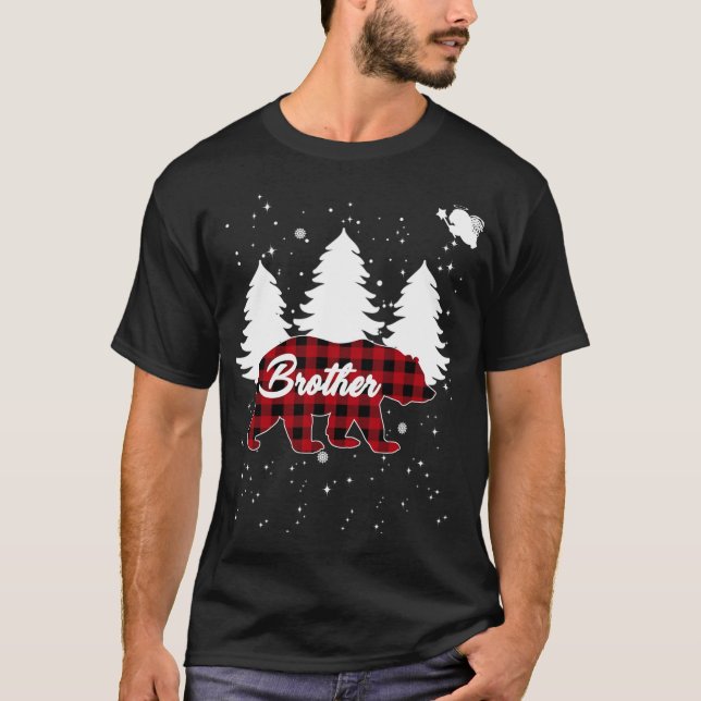 Camiseta Árvore de Natal do Brother Bear, Xadrez de Buffalo (Frente)