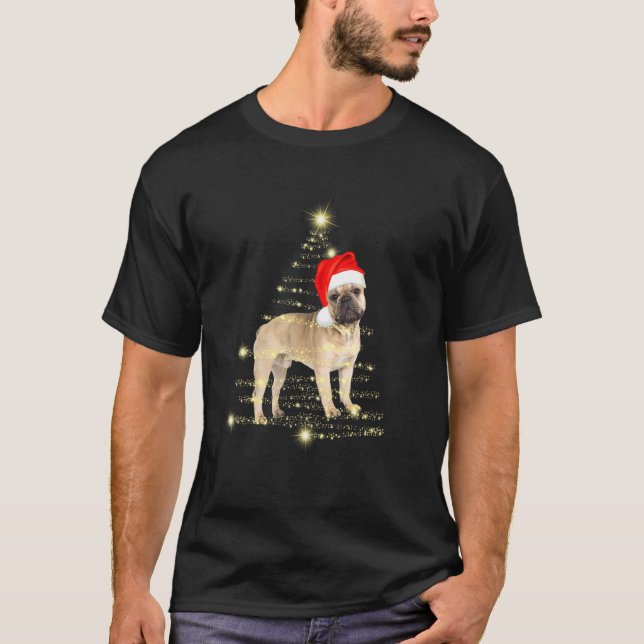 Camiseta Árvore de Natal do Buldogue de Natal (Frente)