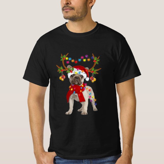 Camiseta Árvore de Natal do Bulldog Gorgeous Francês (Frente)