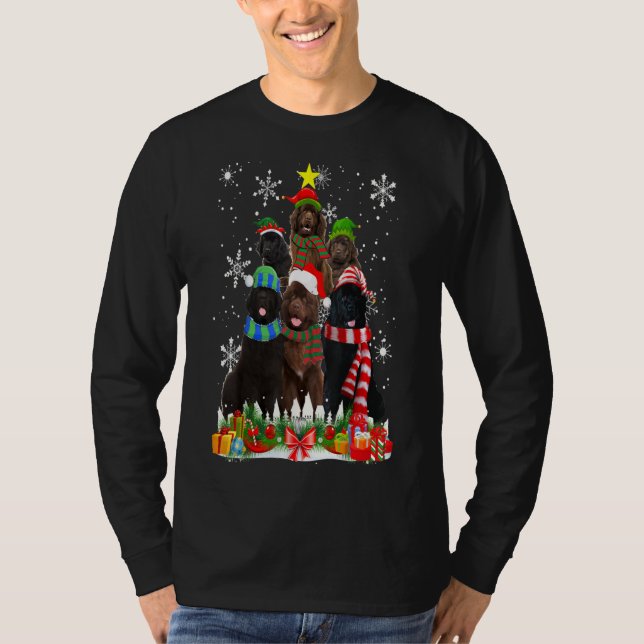 Camiseta Árvore de Natal do Cachorro da Terra Nova (Frente)