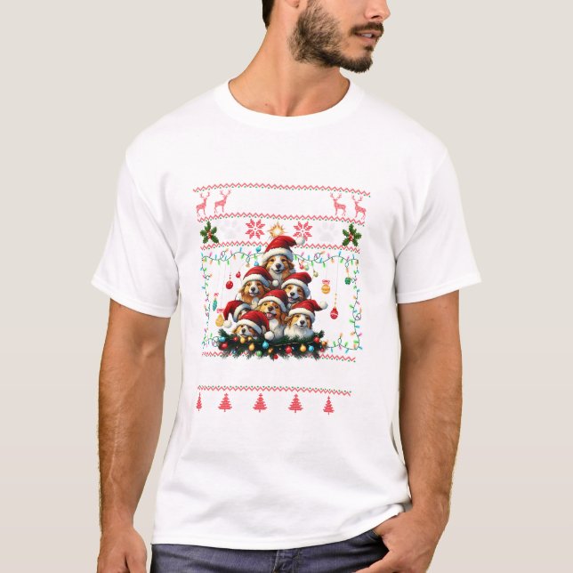 Camiseta Árvore de Natal do Cão de Pastor (Frente)