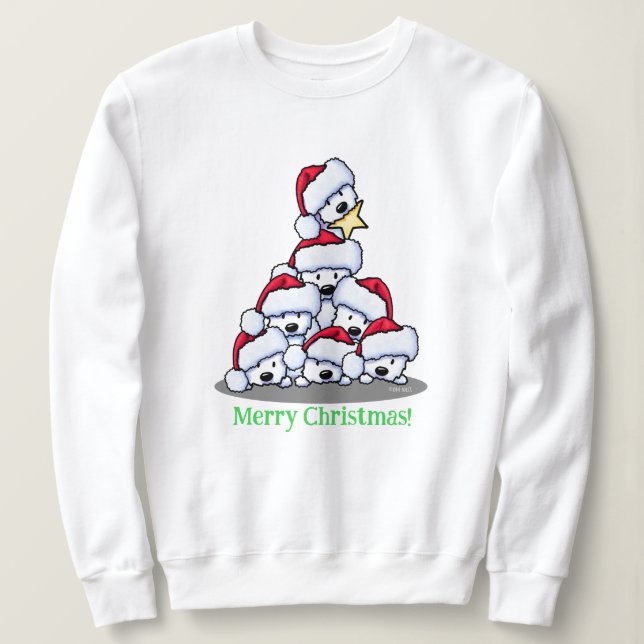 Camiseta Árvore de Natal do Cão Westie (Frente do Design)