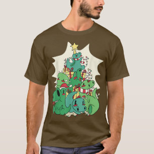 Camiseta Árvore de Natal do Dinossauro T Engraçado Xmas