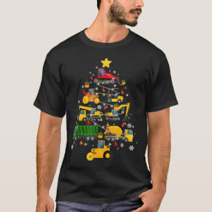 Camiseta Árvore de Natal do Escavador de Construção para Bo