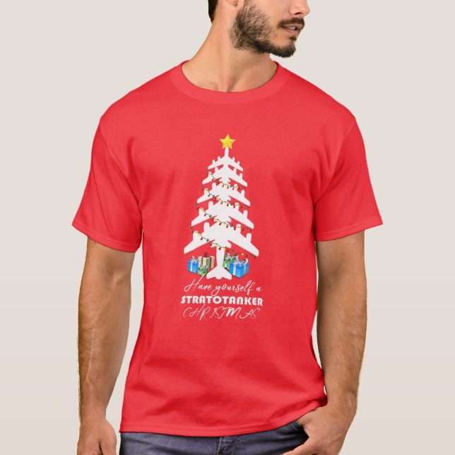Camiseta Árvore de Natal do Estratotanker KC-135 (Frente)