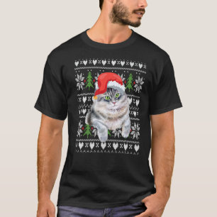 Camiseta Árvore de Natal do Gato Feio de Natal das Mulheres