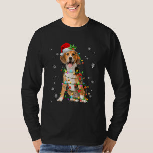 Camiseta Árvore de Natal do Papai Noel Beagle Roupa de Cach