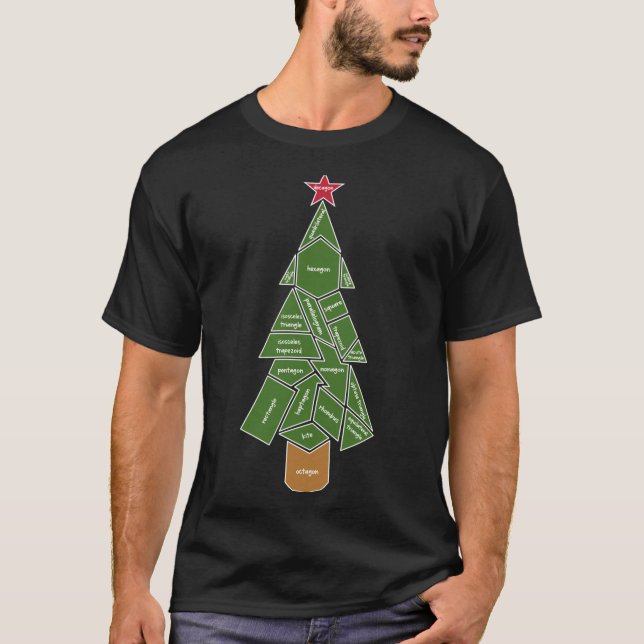 Camiseta Árvore de Natal do Professor de Matemática Feita d (Frente)