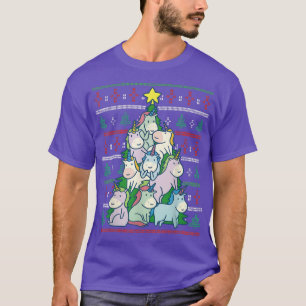 Camiseta Árvore de Natal do Unicórnio Feia