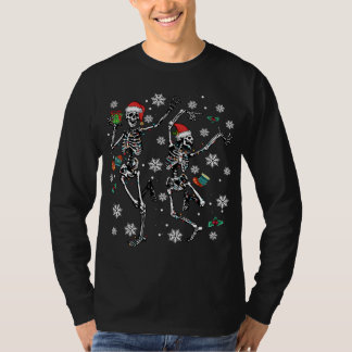 Camiseta Árvore de Natal do Xmas Luz de Natal Esqueleto Dan