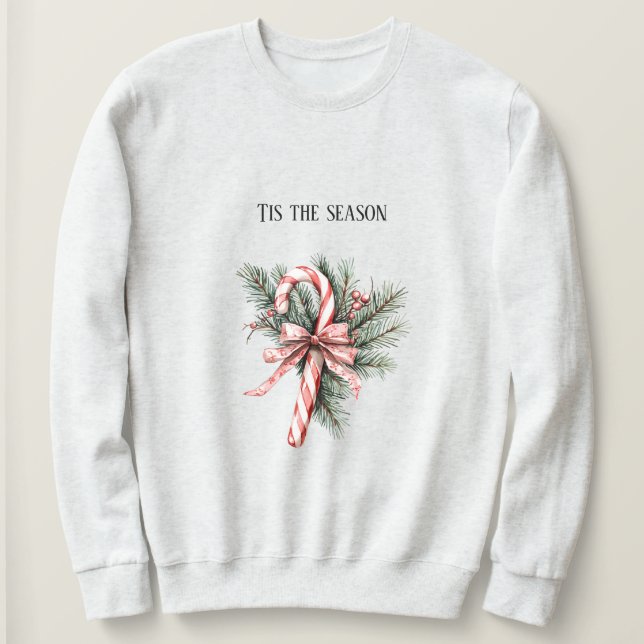 Camiseta Árvore de Natal Doce Cana Vermelha Natal (Frente do Design)