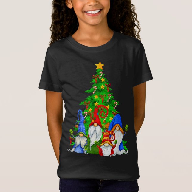 Camiseta Árvore de Natal dos Gnomos, Paja de Natal dos Gnom (Frente)
