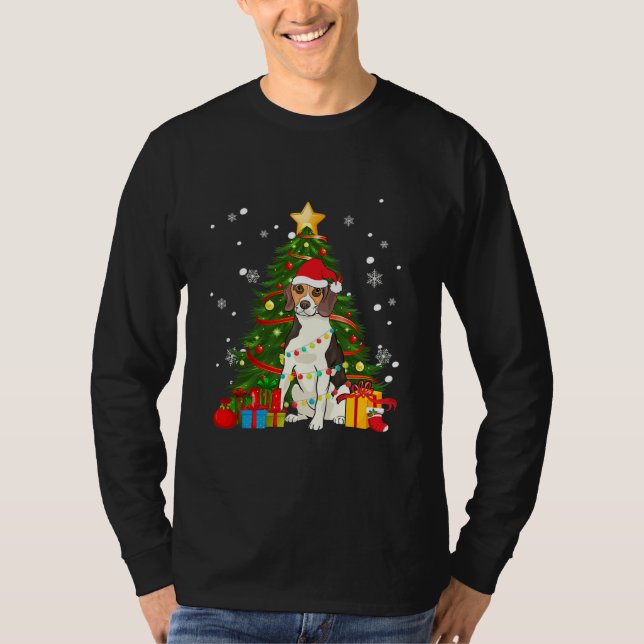 Camiseta Árvore de Natal dos Papais noeis Walker Coonhound (Frente)