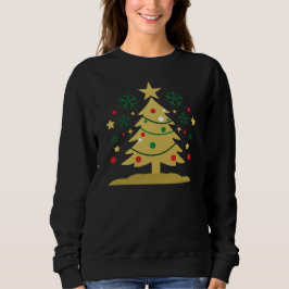 Camiseta Árvore de Natal Dourada em Arte