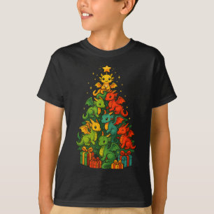 Camiseta Árvore de Natal Dragão Engraçado Natal Dragão