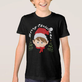 Camiseta Árvore de Natal e chapéu de Papai Noel 