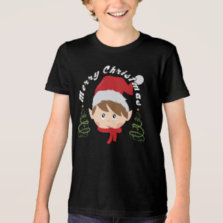 Camiseta Árvore de Natal e chapéu de Papai Noel