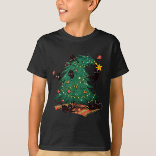 Camiseta Árvore De Natal E Gato Fofos Amantes De Gatos De N