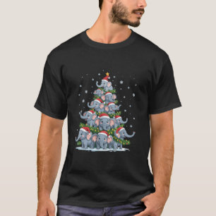 Camiseta Árvore de Natal Elefante Divertido Fofo Elefante