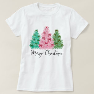 Camiseta Árvore de Natal em aquarela desenhada à mão em pas