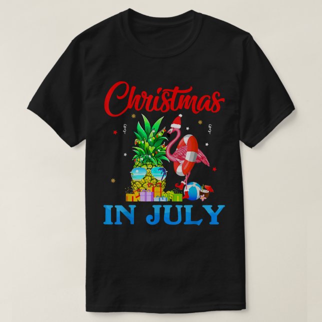 Camiseta Árvore De Natal Em Julho De Abacaxi (Frente do Design)