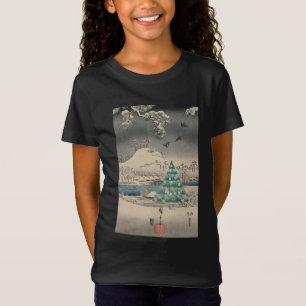 Camiseta Árvore de Natal em paisagem nevada
