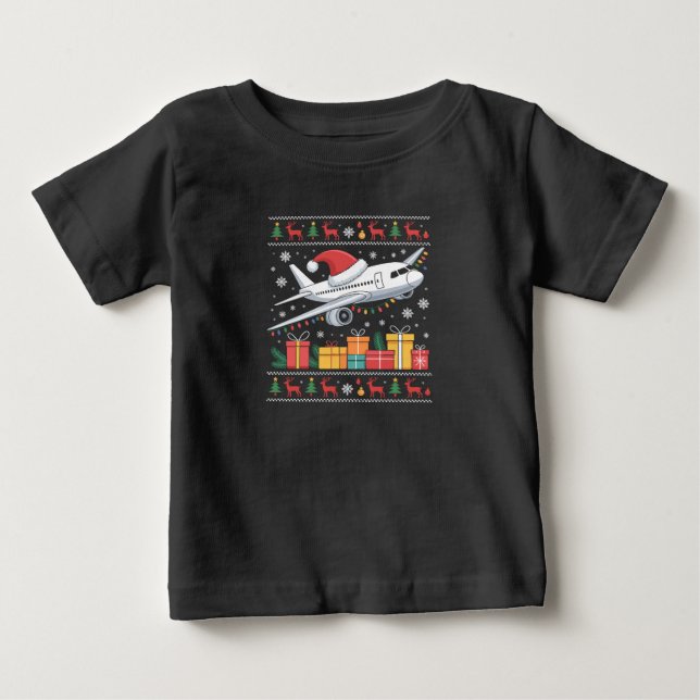 Camiseta Árvore de Natal engraçada com iluminação Santa Avi (Frente)