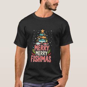 Camiseta Árvore de Natal engraçada com Peixe para Férias pa