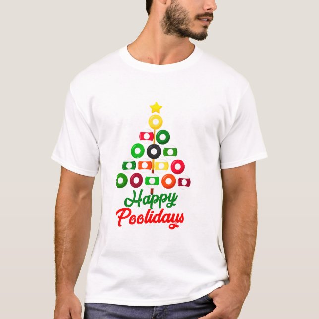 Camiseta Árvore de Natal Engraçada na Piscina (Frente)