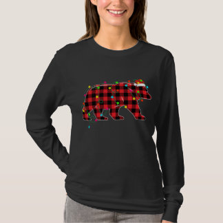 Camiseta Árvore de Natal Engraçado Árvore Vermelha Xadrez X
