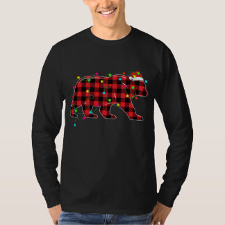 Camiseta Árvore de Natal Engraçado Árvore Vermelha Xadrez X