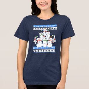 Camiseta Árvore de Natal Engraçado Snowman