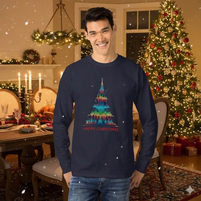 Camiseta Árvore de Natal Equalizadora de Música (Criador carregado)