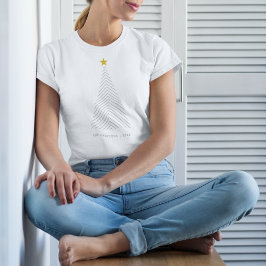 Camiseta Árvore de Natal escandinava | Estrela Dourada míni