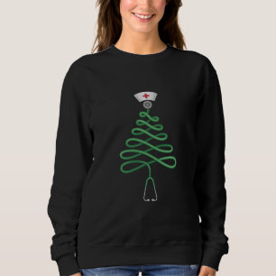 Camiseta Árvore de Natal Estetoscópio Enfermeira Roupa de T