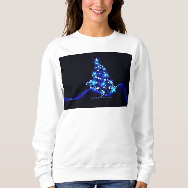 Camiseta Árvore de Natal estilizada e brilhante da Slippery (Frente)