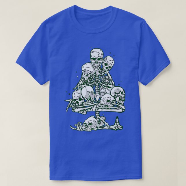 Camiseta árvore de natal feia, esqueleto gótico (Frente do Design)