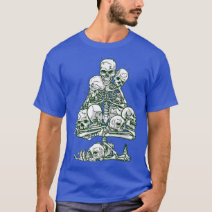 Camiseta árvore de natal feia, esqueleto gótico