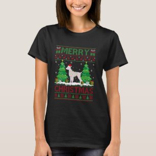 Camiseta Árvore de Natal Feia Lighting Brittany Spaniel Dog