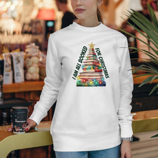 Camiseta Árvore de Natal Feita de Livros Engraçada Citação  (Criador carregado)