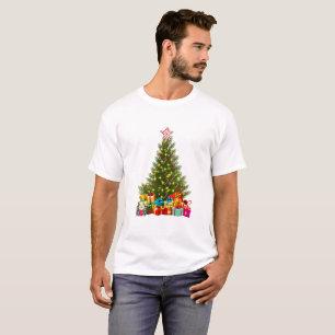 Camiseta Árvore de Natal feliz com o feriado do Star Presen