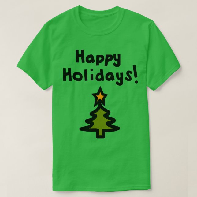 Camiseta Árvore de Natal Feliz de Férias (Frente do Design)