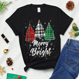 Camiseta Árvore de Natal feliz e Brilhante - Feliz e Brilho