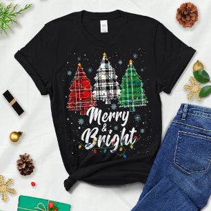 Camiseta Árvore de Natal feliz e Brilhante - Feliz e Brilho