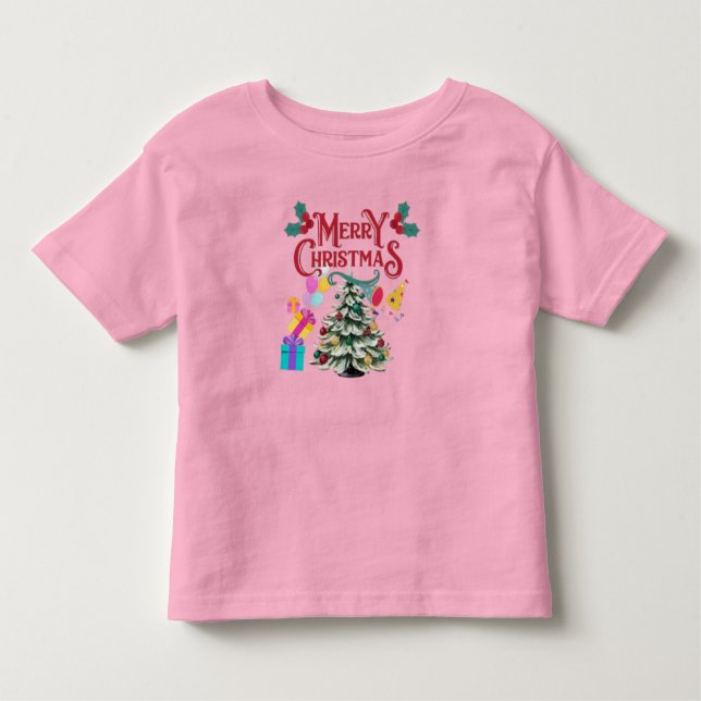 Camiseta Árvore de Natal feliz e presente (Frente)