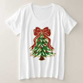 Camiseta Árvore de Natal Festiva e Camisa-Arco