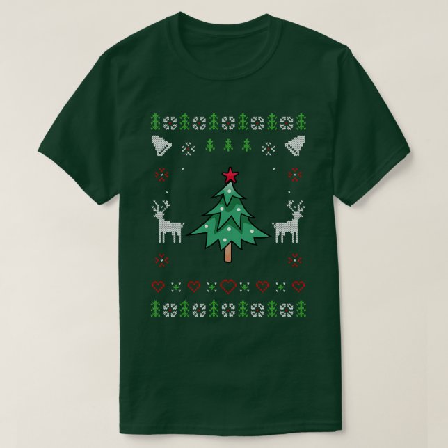 Camiseta Árvore de Natal Fingado no Natal (Frente do Design)