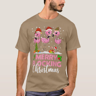 Camiseta Árvore de Natal Flamingo S de feliz